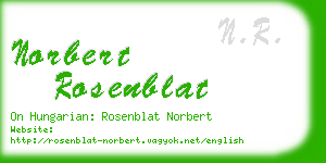 norbert rosenblat business card